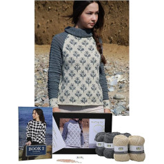 DesignEtte Broken Snowflakes Knitting Set, Grey/White, X-Small/Small, 10 Pieces, 34 x 24 x 14 cm