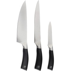 Rockingham Forge Equilibrium 3 Piece Knife Set Complete with Knives with German Stainless Steel Blade and Black Handle