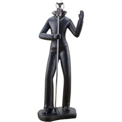 Resin Art Musician Figure Musician Ornament Modern Sculpture Music Figure for Office Home Decor - Microphone