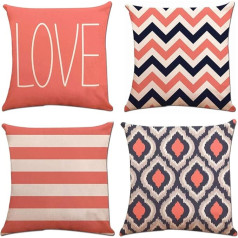 Yhuasia Cushion Cover Set, 4 Pieces Cushion Covers 45 x 45 cm, Home Decorative Cushion Cover, Geometric Pattern Cushion Cover for Outdoor Indoor Couch Living Room Sofa Bed Car Decorative