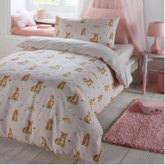 Bedlam - Woodland Friends - Easy Care Duvet Cover Set - Double Size in Pink