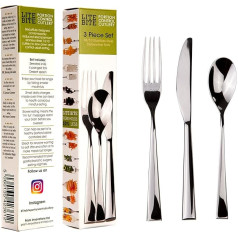 Lite Bite Portion Control Cutlery (3 Piece Set) 18/10 Stainless Steel Slow Eating Training Aid
