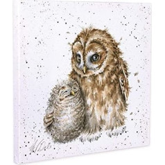 Wrendale Designs Owl Print on White Square Canvas 20 cm Owl Ways by My Side