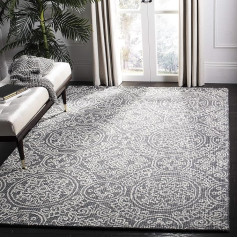 Safavieh Modern Abstract Rug for Living Room Dining Room Bedroom - Amelia Collection Short Pile Grey and Blue 36 x 36 Inches