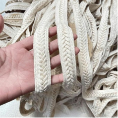 2,5 cm breit, beige, geflochtenes Baumwollband, Rüschen, Spitzenkragenbesatz, Fransen für Vorhänge, Bekleidung, Stoff, Kopfbedeckungen, Nähen, DIY-Handwerk – Standard