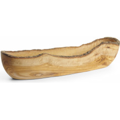 Olīvkoka iegarenais dekoratīvais trauks 400 x 90 x 80 mm