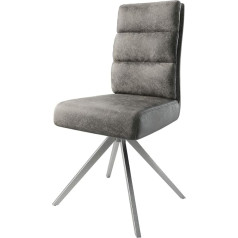 Delife Pela-Flex Swivel Chair Cross Frame Angled Stainless Steel Grey Antique 180° Rotatable