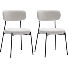 Duhome Dining Room Chairs, Kitchen Chairs, Set of 2, Upholstered Chairs, Living Room Chairs, Made of Bouclé Upholstered Fabric and Metal Legs for Kitchen,