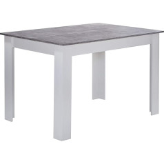 Ofcasa Modern Dining Table White and Wood Rectangle Kitchen Table 4-6 Seater Dining Table Kitchen Restaurant Outdoor 120cm