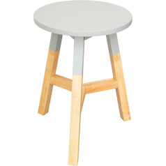 Terra Home Kullen Stool – Grey, Round, 33 x 33 x 45 cm, Wood, Skandi, Modern, Tripod, Seat Stool, Side Table, Plant Stool, Flower Stand, Flower Table, Wooden Stool, Small Table