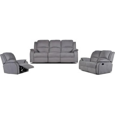 Vente-Unique - Relax 3+2+1 Couch Set Microfibre Grey Hernani