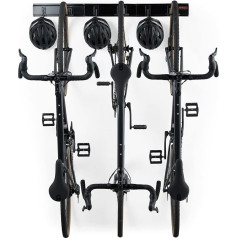 Vonhaus Bicycle Wall Mount Set for 3 Bicycles and 3 Helmets - Space Saving Vertical Bicycle Mount Wall for Garage for Mountain Bikes and Road Bikes - High Quality Wall Mount Bicycle