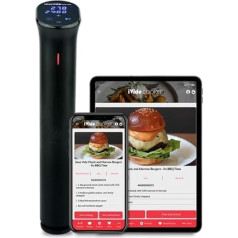 SousVideTools iVide 2.0 Sous Vide Precision Cooker, WiFi Activated with App, 1200 Watt, Submersible Thermostat, Black