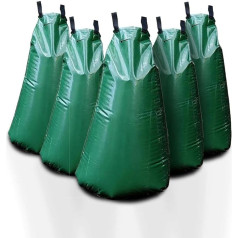 KIRCHHOFF 988975400 Set of 5 Tree Watering Bags, 75 Litres, Watering Bag for Trees, Green Water Bag for Tree Watering in Heat and Drought, Robust Tree Bag