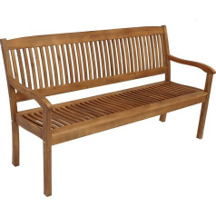 DEGAMO Maracana Garden Bench Wooden Bench 3-Seater 157 cm Solid Acacia Brown Oiled Outdoor