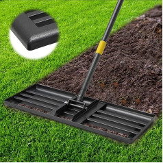 Lawn Rake Lawn Levelling Rake Metal 157 cm Golf Garden Grass Surface Lawn Tool Squeegee for Lawn Lawn Pusher Stainless Steel Garden Backyard Lawn Surface Leveler (76 x 25 cm)