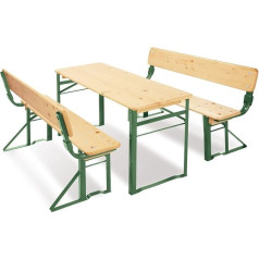 Pinolino Sepp Children's Marquee Set with Backrest, Made of Wood and Metal, 3 Pieces, Easy to Fold, Recommended from 3 Years