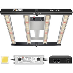 wolezek WK2400 LED Grow Lamp Full Spectrum with Sam-sung Diodes, 240 W Dimmable Plant Lamp with Daisy Chain Function, 60 x 60 cm Foldable Grow Light, Grow Lamp for Vegetables, Flowers, 90 x 90 cm