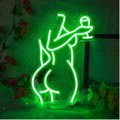 Lady Back Neon Sign Dimmable LED Lady Neon Sign Green Neon Sign Woman Neon Sign Sexy Lady Neon Signs for Bedroom Man Cave Bar Store Home Party Art Decor Gifts