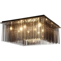 LED Kristall Deckenleuchte Rechteckige Glas Regentropfen Crystal Celling Light Moderne 3 Farbe Dimmbar Flush Mount Crystal Deckenleuchten for Wohnzimmer Esszimmer Foyer(90 * 70cm)