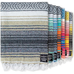 Benevolence LA Authentic Mexican Blanket - Picnic Blanket, Handwoven Serape Blanket, Perfect as a Beach Blanket, Picnic Blanket, Outdoor Blanket, Yoga Blanket, Camping Blanket, Car Blanket, Woven