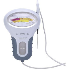 PC-102B CL2 Digital LCD Chlorine and pH Tester, Swimming Pool, Spa, Water Quality Analyser with Probe, Digital PH, Chlorine and Salt Meter