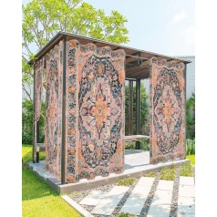 Rustic Boho Outdoor Curtains for Patio Waterproof Grommet Screen Curtain Weatherproof Outdoor Curtains for Porch Gazebo Pergola Cabana 2 Panels 54 x 108 Inch Ethnic