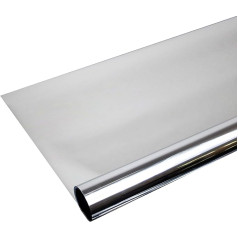 Solar Screen Window Film Set, Self-Adhesive Mirror Foil, 152 cm Wide, Silver