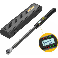 TAGVIT Digital Torque Wrench 1/2 Inch, ± 2% Error Accuracy, 17-340 Nm Torque Wrench with Buzzer and LED Indicator for Bicycle Motorcycle and Car Repair