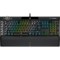 Corsair K100 RGB Optical Mechanical Gaming Keyboard, OPX Optical: Lightning-Fast and Linear, RGB Lighting, PBT Double Shot Keycaps, Supports Elgato Stream Deck, Qwertz Layout, Black