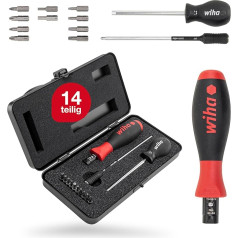 Wiha Drehmoment-Schraubendreher 0,8-5,0 Nm inkl. Box + Bitset TorqueVario®-S, 14-tlg., Pozidriv/ TORX®/ Innensechskant/ Phillips (26893)