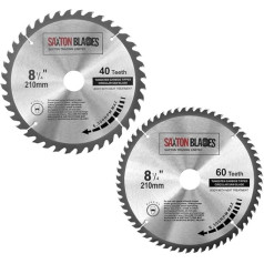 2x Saxton TCT Circular Wood Saw Blades 210mm x 30mm for Festool Bosch Makita Pack A