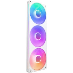 NZXT F360 RGB Core - 360mm Single Frame Fan Unit with 3 x 120mm RGB Fans - Speed and Lighting Control - High Static Pressure and Air Flow - 8 aRGB LEDs per Fan - White