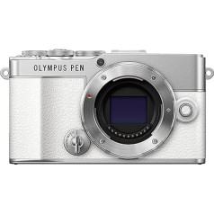 Olympus Pen E-P7 Micro Four Thirds System Camera, 20MP Sensor, 5-Axis Image Stabilization, Tilting and High Resolution LCD Screen, 4K Video, Wi-Fi, Colour and Monochrome Profile Control, White