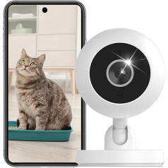 Wireless Indoor Security Camera, 1080P HD WiFi Baby Camera with Two-Way Audio, Home Surveillance Camera for Dog, Baby, Elderly, Pan Tilt
