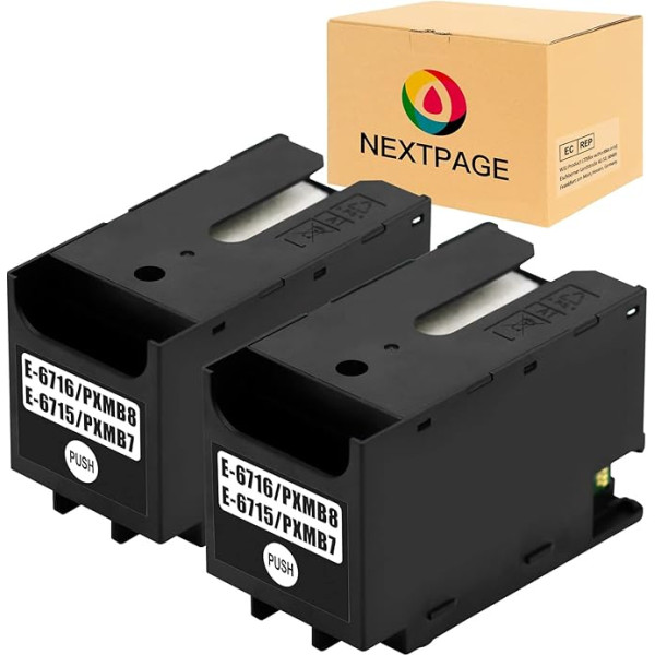Nextpage 2 Pack Ink Maintenance Box for T6716&T6715 or C13T671600& C13T671500,Fits WF-4720DWF WF-4725DWF WF-4730DTWF WF-4740DTWF WF-C529R WF-C529RDTW WF-CWF-C529RDTW WF-CF 5799RDTWF WF-C579RD2TWF