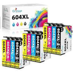 Q-image 604XL Cartridges for 604 604XL Multipack Compatible with Expression Home XP-2200 XP-2205 XP-3200 XP-3205 XP-4200 XP-4205 Workforce WF-2910 WF-2930 WF-2935 WF-2950 (Pack of 12)