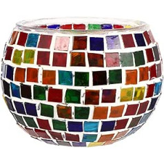 Mosaic Tea Light Holder Glass Candle Holder Romantic Mosaic Lantern Candle Holder Tea Light Glass Lantern for Christmas, Table Decoration, Weddings, Parties