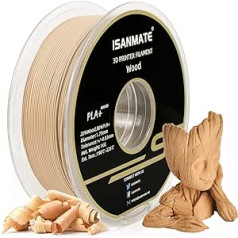 iSANMATE Filament 1.75 PLA+, Wood PLA+ Filament 3d Drucker Filament 1 kg Spule (20% Holzpulver+80% PLA+)