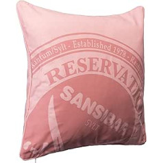 Sansibar Cushion Set of 1 with Filling Pink Approx. 45 x 45 cm Reservation Decorative Cushion 100% Cotton Sofa Cushion