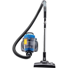 Amazon Basics Powerful Compact Lightweight Bagless Cylinder Vacuum Cleaner for Hard and Carpeted Floors HEPA Filter 700W 2.0L EU Black/Blue