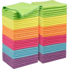 Orighty Microfibre Cleaning Cloths Pack of 60, Extremely Absorbent and Lint-Free, Suitable for Many Purposes, Strong Dusting, Household, Kitchen, Car Care Cleaning Cloths 30.5 x 30.5 cm