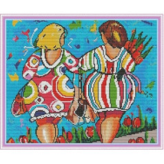 Cross Stitch Embroidery Kits Pre-Printed OWN4B Fat Buttocks Pictures 11CT 19.7 x 16.5 Inch DIY Embroidery Kit Set