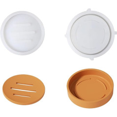BOOWAN NICOLE Round Silicone Soap Dish, Jesmonite Concrete Casting Mould for Home Decor, Handmade Pieces (SH1037-1-3)