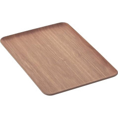 Point-Virgule Serving Tray, Rectangular Decorative Tray for Kitchen, Walnut Wood Colour, 39 x 27 cm