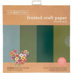 Lia Griffith PLG41106 Satin Craft Paper, Conifer Paint Set, 12