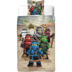 Ninjago Boys Children’s Bed Linen 2 Piece Set, Lego Be Cool Design with Pillowcase 80 x 80 cm and Duvet Cover 135 x 200 cm, 100% Cotton in Smooth Renforce Quality, German Standard Size
