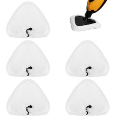 Opopark 5 Pack White Microfiber Cloths Compatible with H2O X5 Steam Mops, Universal Cleaning Pad, Triangle Replacement Mop Pads for H2O HD Steam Cleaner and Handheld Steam Cleaner