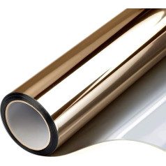 Window Film, Privacy Screen Mirror Film, Self-Adhesive Sun Protection, Anti-UV Film Privacy Tint, Heat Protection Film, Static Window Film for Home, Office (Tea Silver, 90 x 200 cm)