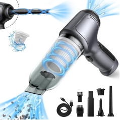 Brovamo Handheld Vacuum Cleaner Battery, 12000 Pa Car Vacuum Cleaner Strong, Portable Mini Handheld Vacuum Cleaner, Wireless Handheld Vacuum Cleaner, Type C Charging, Handheld Vacuum Cleaner for Car,